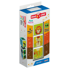 Geomag - Magicube Mix And Match Savanna Animals Magnetic Cubes 3pcs -  00109 - Toysuae.com