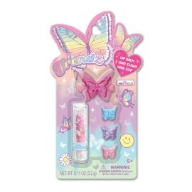 Hot Focus -Trendz Tie Dye Butterfly Girls Fashion Hair Accessories Clips Lip Balm Set -  PNC-094TB - Toysuae.com