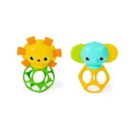 Bright Starts - Soother Pals Teether Toy - Lion/Elephant - 2 Pcs -  WB-16762 - Toysuae.com