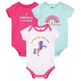 Hudson Baby Bodysuit 3pcs Set Short Sleeve Rainbow Unicorn - Age - 0-3M -  WB-16507-0-3M - Toysuae.com