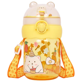 Eazy Kids - Water Bottle With Straw 580ml - Yellow - SAM-EZ_WB07_580YE - Toysuae.com