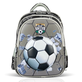 Nova Kids - 16.5 Inch 3D School Bag - Soccer Grey -  SAM-NK_SB_FBGY - Toysuae.com