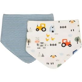 All4Ella - Reversible Bandana Bibs Pack of 2 - Barnyard -  SPK-BIB166 - Toysuae.com