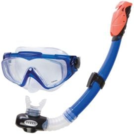 Intex - Silicone Aqua Pro Snorkel Swim Set - Blue -  AIK-55962 - Toysuae.com
