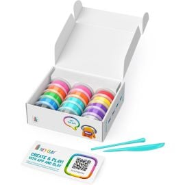 Hey Clay - Aliens Set Colourful Modelling Air Dry Clay Kit 15 Cans