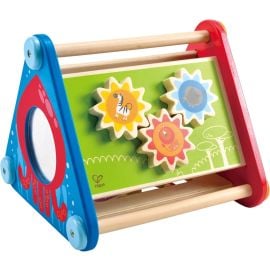 Hape - Take Along 5 Sided Wooden Sensory Activity Box -  E0434 - Toysuae.com