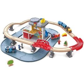 Hape - Emergency Services HQ Railway Playset -  E3736 - Toysuae.com