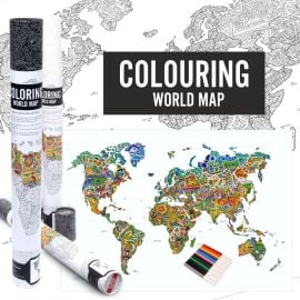 Unikplay - World Map Geography Colouring Poster -  UPCM-2333/GB01 - Toysuae.com