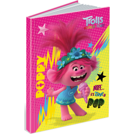 Trolls Hardcover Notebook 100 Sheets - Pink -  929-11-0801 - Toysuae.com