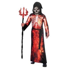 Party Costume - Child Fire Reaper Halloween Costume - 10-12 Years - PC-9905060 - Toysuae.com