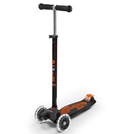 Micro - Maxi Deluxe LED Scooter - Black/Orange -  MMD143 - Toysuae.com
