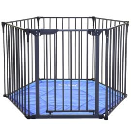 Baby Safe - Convertible Playpen With Mat - Grey - SAM-BS_PP_GY - Toysuae.com