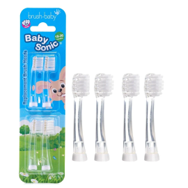 Brush Baby - Baby Sonic Replacement Brush Heads 18-36 months - 4 Pack -  MMZ-BRB085 - Toysuae.com