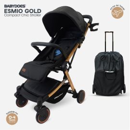 Babydoes -  ESMIO GOLD Baby Stroller with 5-Point Harness Up to 20 kg - Black -  WB-CH-3595A KTSN ESMIO GOLD - Toysuae.com