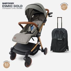 Babydoes -  ESMIO GOLD Baby Stroller with 5-Point Harness Up to 20 kg - Grey -  WB-CH-3595B KTSN ESMIO GOLD - Toysuae.com