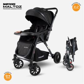 Babydoes -  MALTOZ  Baby Stroller with 5-Point Harness Up to 20 kg - Black -  WB-CH-BL 8202A SN - Toysuae.com
