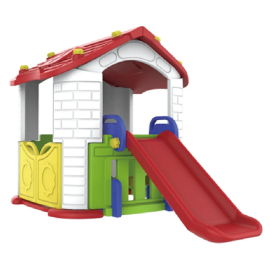 Gambol - Fun Slide Playhouse with Roof and Brick Design - Red -  GB-CHD-801 Red - Toysuae.com
