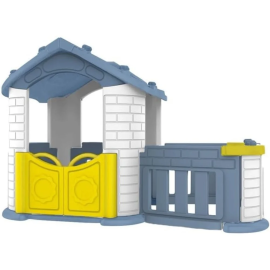  Gambol - Kids Cottage Plastic Playhouse with Fence - Blue -  GB-CHD-802 BLUE - Toysuae.com