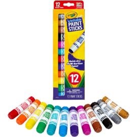 Crayola - 12 Quick Dry Washable Paint Sticks - CY54-6211 - Toysuae.com