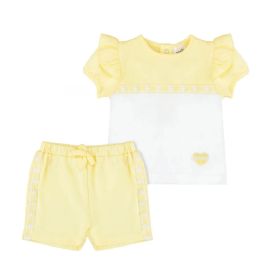 Moon - Short Sleeved Top And Short - Lemon Hearts 6-9M -  MNSS22028L - Toysuae.com