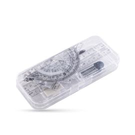 Eazy Kids - 7 Piece Geometry Set in Clear Plastic Case – Ruler, Protractor, Compass, Eraser -  SAM-EZ_GEOBXS7_TR - Toysuae.com