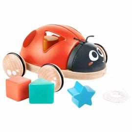 Hape - Ladybug Shape Sorter Pull Along Toy 5pcs -  E0364 - Toysuae.com