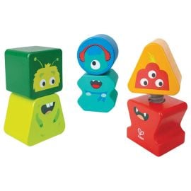 Hape - Building Wooden Block Mix And Match Monster Buddies -  E0495 - Toysuae.com