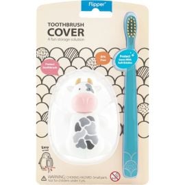 Filpper - Fun Animal Toothbrush With Cover - Cow -  F02801-22 - Toysuae.com
