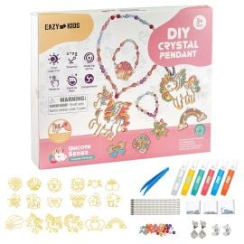 Eazy Kids - DIY Crystal Pendant Making And Coloring Set XL - Unicorn - SAM-EZ_DIYCP_UISE2 - Toysuae.com
