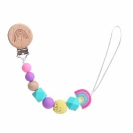 Factory Price - Sandi Silicone & Wooden Pacifier Clip -  FP-1909-52D - Toysuae.com
