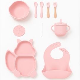 Factory Price - Nora 12 Pieces Baby Feeding Tableware Set - Bunny Pink -  FP-2104-98B - Toysuae.com