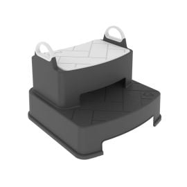 iFam - Herringbone Handle Step Stool Double - Dark Gray -  DBT-IF-165-2-DG - Toysuae.com