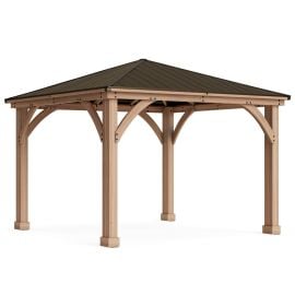 Yardistry - 12x12 ft. Wood Gazebo with Aluminum Roof -  DBT-YP12811X - Toysuae.com