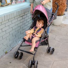 Ingenuity - 3D mini Convenience Stroller - Sun Visor & Recline - Pink