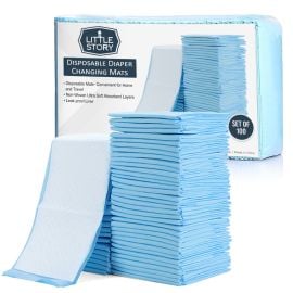 Little Story - Disposable Diaper Changing Mats 100Pcs - Blue -  SAM-LS_DCM_BU100 - Toysuae.com