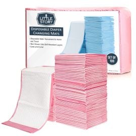 Little Story - Disposable Diaper Changing Mats 100Pcs - Pink -  SAM-LS_DCM_PI100 - Toysuae.com