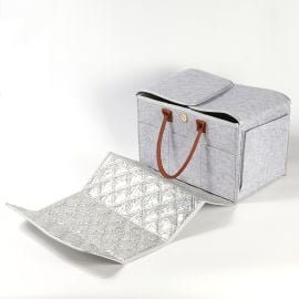 Little Story - 2 In 1 Diaper Caddy With Mat XL - Grey - SAM-LS_DCM2in1_GY - Toysuae.com