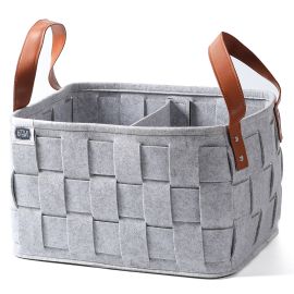 Little Story - Multi Purpose/Laundry Caddy Basket Felt - Grey -  SAM-LS_MPCBF_GY - Toysuae.com