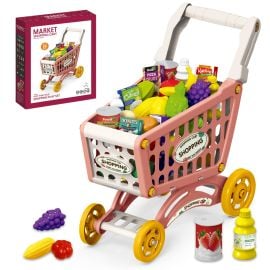 Little Story - Role Play Market Shopping Cart Toy Set (56 Pcs) - Pink -  SAM-LS_DIYSC_PI - Toysuae.com
