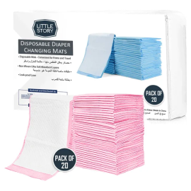 Little Story - Disposable Diaper Changing Mats 20pcs - Pink -  SAM-LS_DCM_PI20 - Toysuae.com