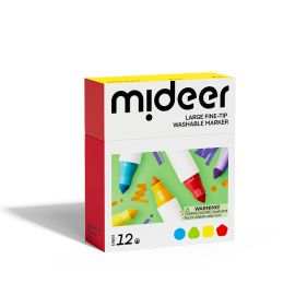 Mideer - Large Fine Tip Washable Markers - 12 colors -  MD1549 - Toysuae.com