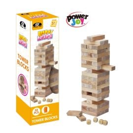Power Joy - Wooden Tower Blocks - 54 Pcs -  ALGT-342001 - Toysuae.com