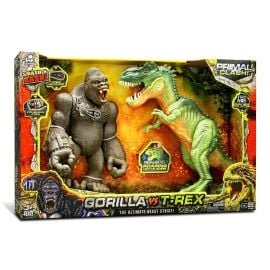 Primal Clash - Cyber Gorilla Vs. T - Rex Dinosaur -  DBT-37114 - Toysuae.com