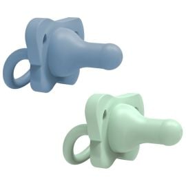 Dr. Browns - HappyPaci Silicone One-Piece Soother Blue and Green - Pack of 2