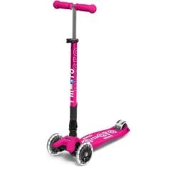 Micro - Maxi Deluxe Foldable Scooter LED - Shocking Pink -  MMD096 - Toysuae.com