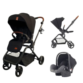 Teknum - Stroll 1 Travel System With Reversible Stroller and Baby Car Seat - Black - SAM-CM_TKSTROLL1TS_BK - Toysuae.com