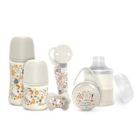 Suavinex - Welcome Baby Feeding Gift Set of 5 for New Born Baby - Beige - MMZ-308800 - Toysuae.com