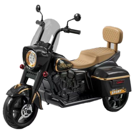 Gambol - 12V Electric Ride-On Bike  with 3 Wheel Battery-Powered - Black -  GB-EB-12V - Toysuae.com