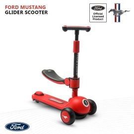 Ford Mustang - Glider Scooter for Kids with Seat Adjustable Height Sporty Design - Red -  WB-KMQ609-R - Toysuae.com