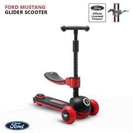 Ford Mustang - Glider Scooter for Kids with Seat Adjustable Height Sporty Design - Black -  WB-KMQ609-B - Toysuae.com